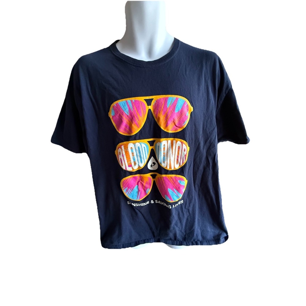 "Blood Donor  Sunshine And Saving Lives "T-Shirt Blue  Size XL‎  100% Cotton